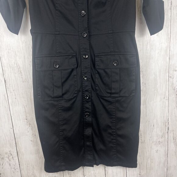 Lafayette 148 New York Dress Size 0 Button Up Short Sleeve Casual Utility Work - Picture 5 of 13